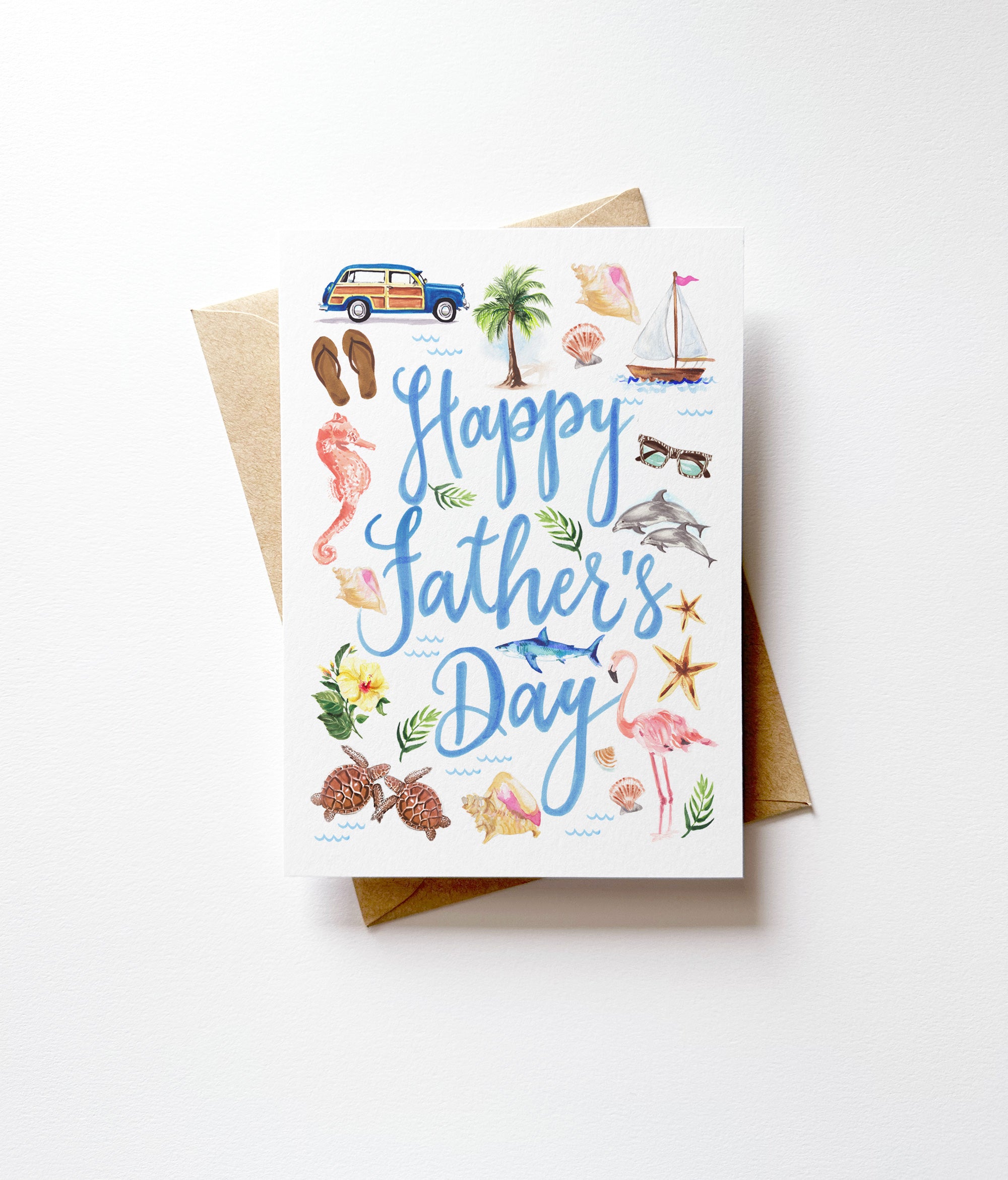 Watercolor Beach Loving Dad Father's Day Card